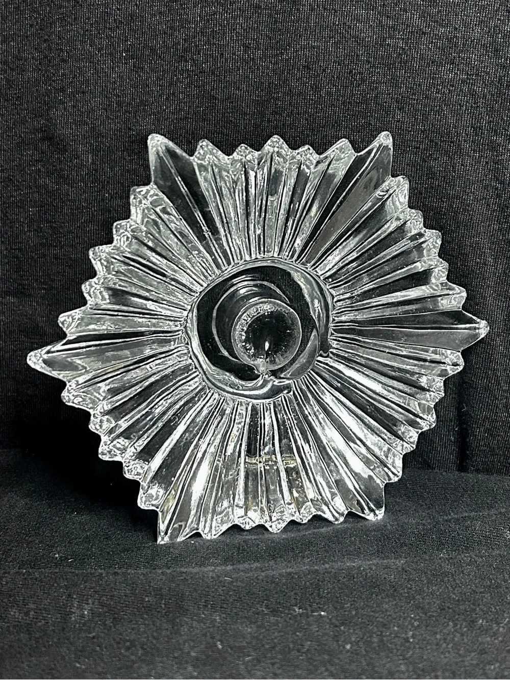 Set of Vtg Mikasa Crystal Motion Starburst Art Glass Candle Holders Austria